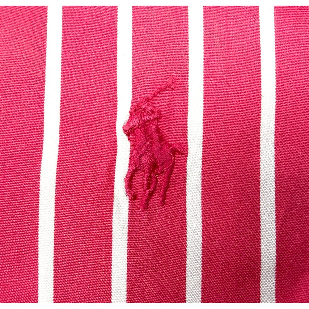 Ralph Lauren Sport Womens Sz 8 Pink White Stripe Button Down Shirt Cotton #1863 - Picture 6 of 9